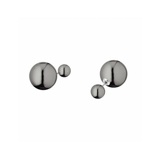 17329DP14 - Earrings - Eclisse. dark silver poly. pair