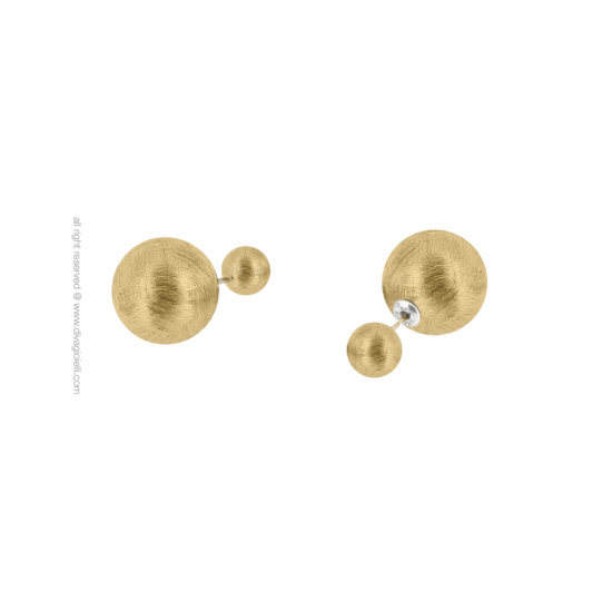 17329GM - Earrings - Eclisse. gold scratched. pair