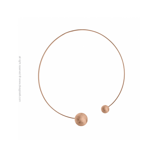 17333RM - Necklace - Eclisse. rosé gold scratched