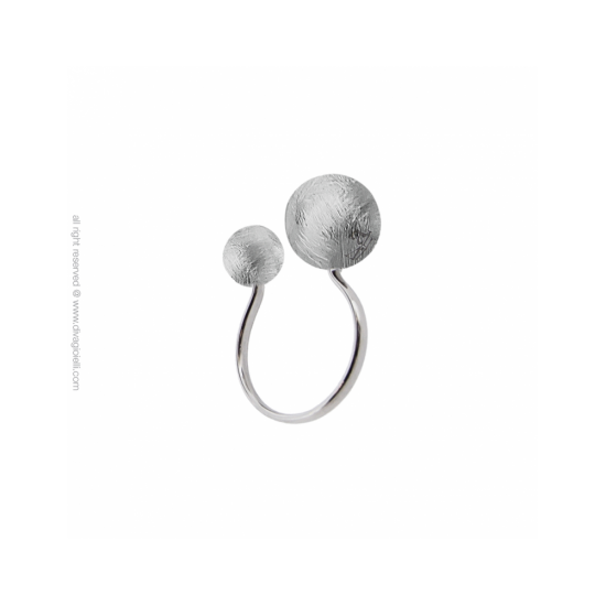 17335ZM - Ring - Eclisse, rhodium scratched