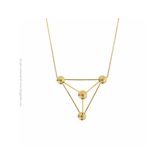 17429GM - Necklace - Eclisse. Galaxy. gold scratched