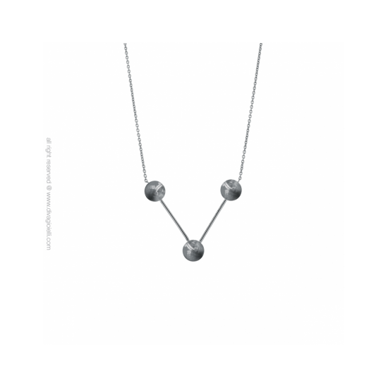 17430DM - Necklace - Eclisse. Galaxy. dark silver scratched
