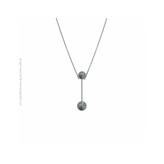 17431DM - Necklace - Eclisse. Galaxy. dark silver scratched