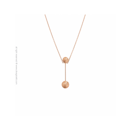 17431RM - Necklace - Eclisse. Galaxy. rosé gold scratched