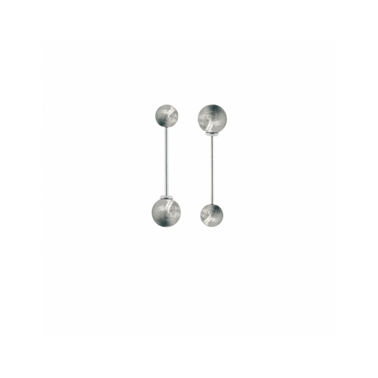 17432ZM - Earring - Eclisse. Galaxy. rhodium scratched