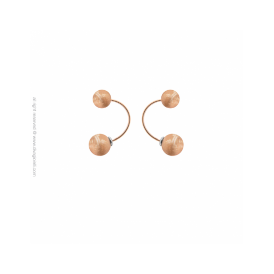 17433RM - Earring - Eclisse. Galaxy. round. rosé gold scratched