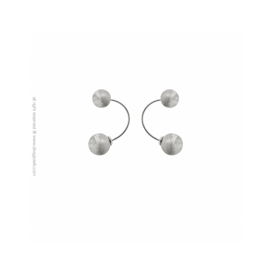 17433ZM - Earring - Eclisse. Galaxy. round. rhodium scratched