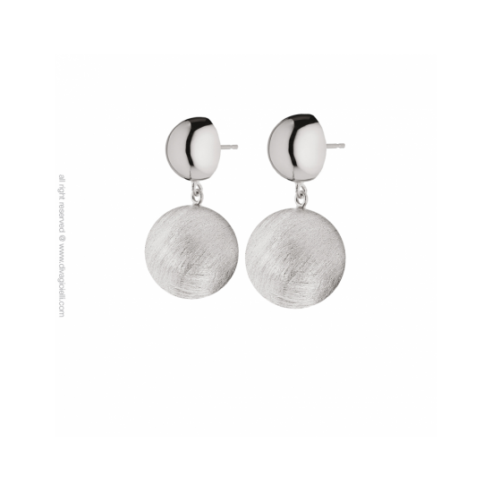 17563ZM - Luce Earrings. rhodium. scratched and shiny