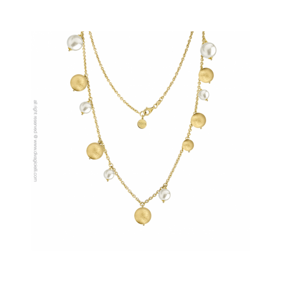 17571GM - Luce Shell Pearl Necklace. boule. gold plated scratched