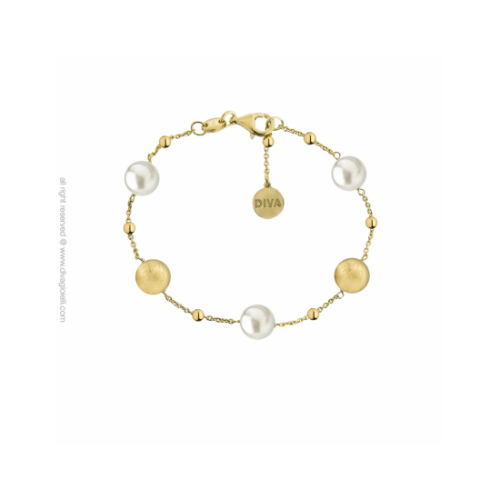 17572GM - Luce Shell Pearl Bracelet. gold plated