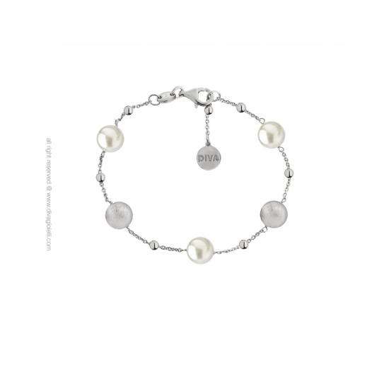 17572ZM - Luce Shell Pearl Bracelet. rhodium