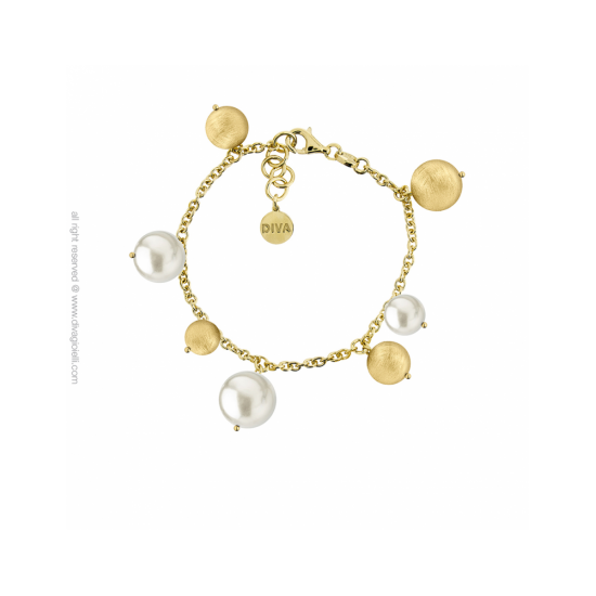 17577GM - Luce Shell Pearl Bracelet. boule. gold plated scratched