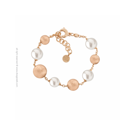 17578RM - Luce Shell Pearl Bracelet. boule. rose gold scratched