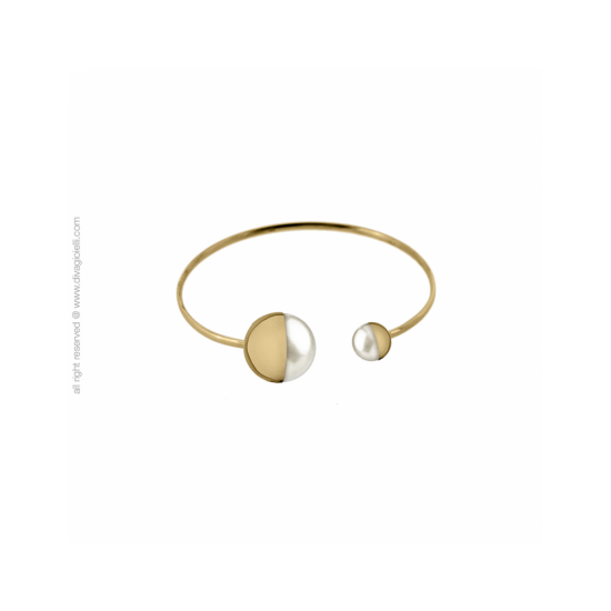 17586GP - Eclisse Bracelet. shell pearl. gold plated shiny