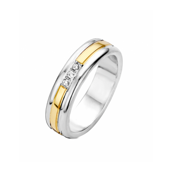 41-R121906-0,03 - goud/zilveren ring