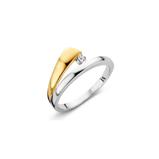 41-RMDE1-0,09 - Ring Mori Diamond Exclusive geel/wit 0,09crt