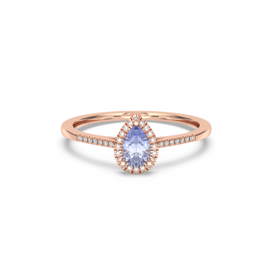 60-RMDEKP02-0,40-0,09 TANZ - MDE ring met een Tanzaniet van 0,40crt en tot. 0,09crt Diamant